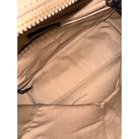 Rebecca Minkoff Beige Leather Crossbody Bag With Adjustable Strap & Front Zipper - Picture 8 of 15